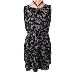 Black Forever 21 Floral Lace Bottom Dress